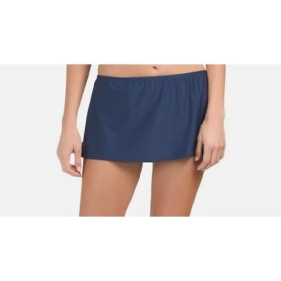 Ellen Tracy Blue Swim Skirt Bottom Ruched Side Full Coverage Women’s Size 12 - Picture 1 of 6